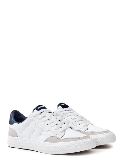 Leather Sneakers White and Blue