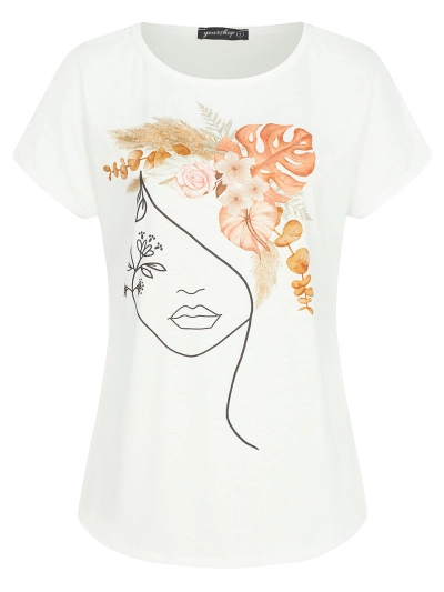 T-Shirt with Flower Print