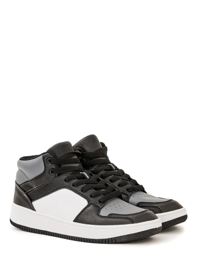 Leather Sneakers Black and White