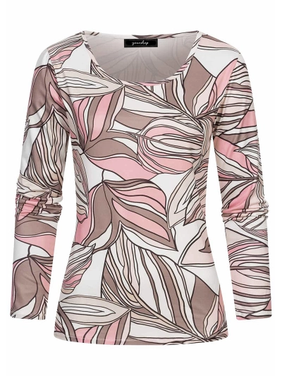 Long Sleeve Top with Leaf Print