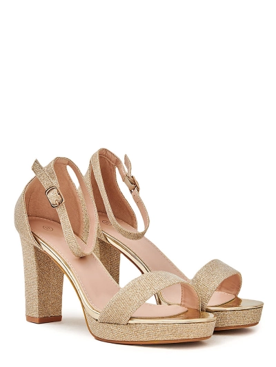 High Heel Sandals Gold
